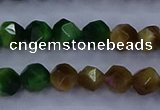 CTE1926 15.5 inches 6mm faceted nuggets colorful tiger eye beads