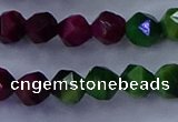 CTE1927 15.5 inches 8mm faceted nuggets colorful tiger eye beads