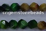 CTE1928 15.5 inches 10mm faceted nuggets colorful tiger eye beads