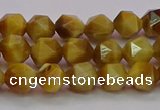 CTE1932 15.5 inches 8mm faceted nuggets golden tiger eye beads