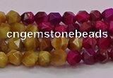 CTE1936 15.5 inches 6mm faceted nuggets mixed tiger eye beads