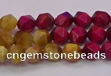 CTE1937 15.5 inches 8mm faceted nuggets mixed tiger eye beads