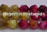CTE1938 15.5 inches 10mm faceted nuggets mixed tiger eye beads