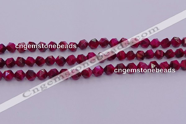 CTE1941 15.5 inches 6mm faceted nuggets red tiger eye beads