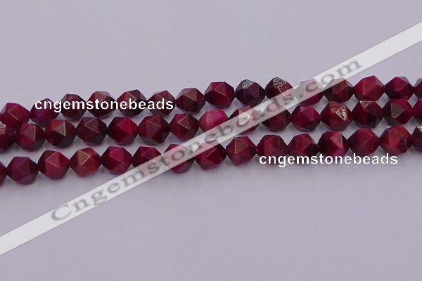 CTE1943 15.5 inches 10mm faceted nuggets red tiger eye beads