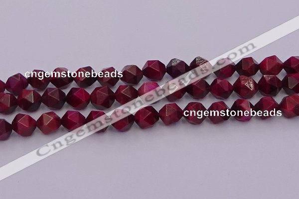 CTE1944 15.5 inches 12mm faceted nuggets red tiger eye beads