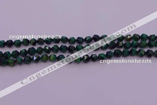 CTE1946 15.5 inches 6mm faceted nuggets green tiger eye beads