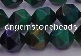 CTE1949 15.5 inches 12mm faceted nuggets green tiger eye beads