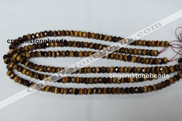 CTE198 15.5 inches 5*8mm faceted rondelle yellow tiger eye gemstone beads