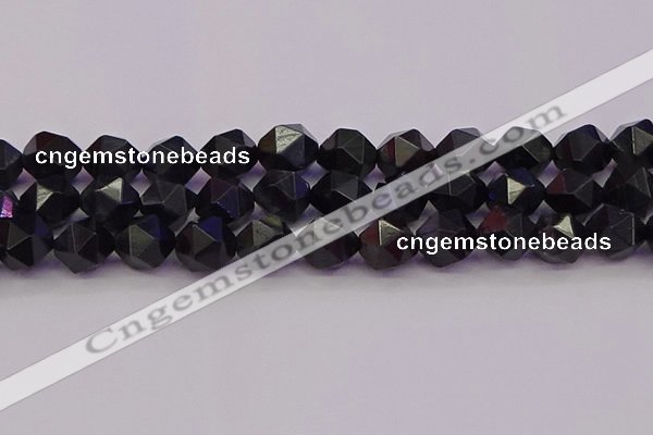 CTE1984 15.5 inches 12mm faceted nuggets blue tiger eye beads