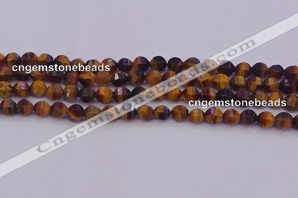 CTE1991 15.5 inches 6mm faceted round yellow tiger eye beads