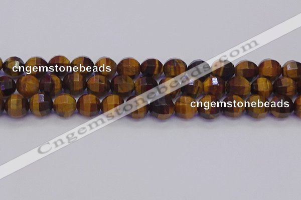 CTE1993 15.5 inches 10mm faceted round yellow tiger eye beads