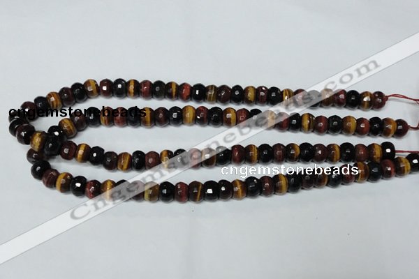 CTE200 15.5 inches 4*6mm faceted rondelle red & yellow tiger eye beads