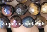 CTE2002 15.5 inches 8mm faceted round AB-color mixed tiger eye beads