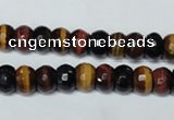 CTE201 15.5 inches 5*8mm faceted rondelle red & yellow tiger eye beads