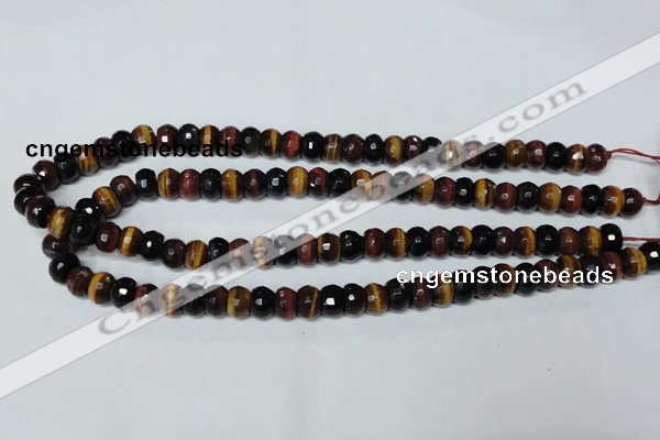 CTE202 15.5 inches 7*10mm faceted rondelle red & yellow tiger eye beads