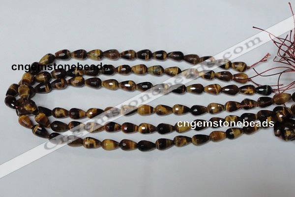 CTE204 15.5 inches 8*12mm faceted teardrop yellow tiger eye beads