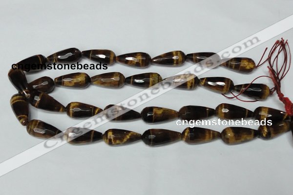 CTE205 15.5 inches 12*26mm faceted teardrop yellow tiger eye beads