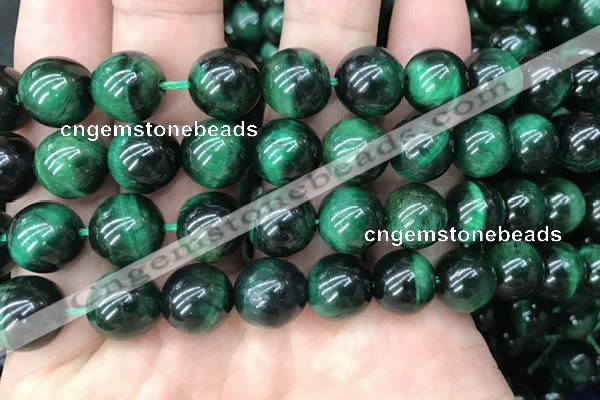 CTE2055 15.5 inches 14mm round green tiger eye beads wholesale