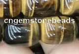 CTE2060 15.5 inches 12*16mm drum yellow tiger eye gemstone beads