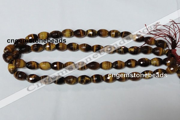 CTE207 15.5 inches 8*10mm faceted rice yellow tiger eye beads