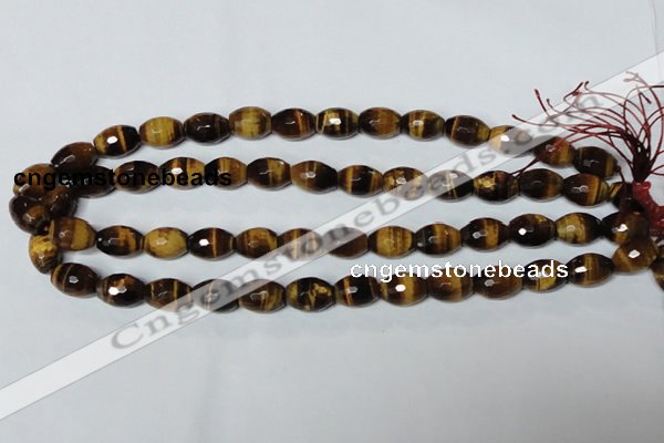 CTE208 15.5 inches 10*14mm faceted rice yellow tiger eye beads
