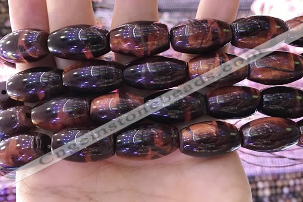 CTE2082 15.5 inches 12*21mm rice red tiger eye beads wholesale