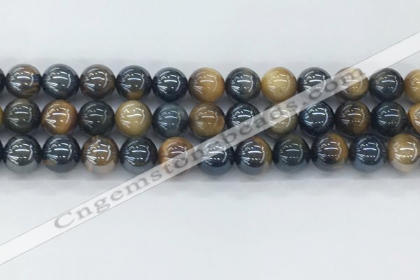 CTE2087 15.5 inches 10mm round AB-color blue & yellow tiger eye beads