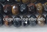 CTE2101 15.5 inches 4*6mm faceted rondelle AB-color mixed tiger eye beads