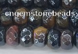 CTE2102 15.5 inches 5*8mm faceted rondelle AB-color mixed tiger eye beads