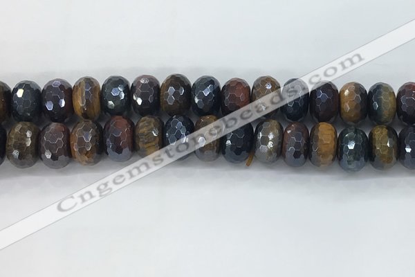 CTE2106 10*16mm faceted rondelle AB-color mixed tiger eye beads