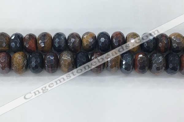 CTE2107 12*18mm faceted rondelle AB-color mixed tiger eye beads