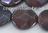 CTE2116 17*20mm faceted flat teardrop AB-color red tiger eye beads