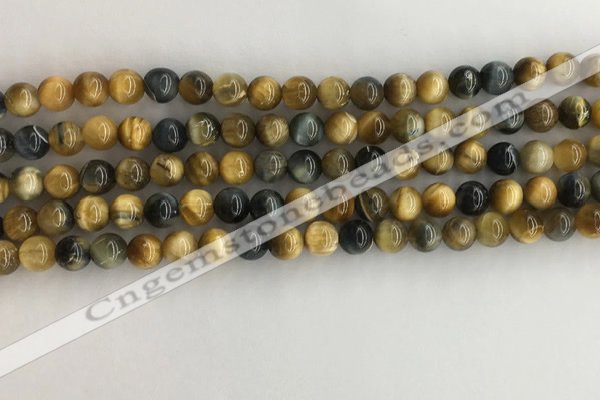 CTE2120 15.5 inches 6mm round golden & blue tiger eye beads