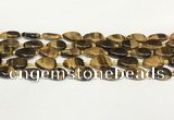 CTE2130 15.5 inches 13*18mm flat teardrop yellow tiger eye beads