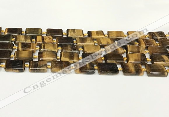 CTE2132 15.5 inches 13*18mm rectangle yellow tiger eye beads