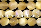 CTE2135 15.5 inches 6mm faceted nuggets golden tiger eye beads