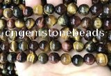 CTE2194 15.5 inches 12mm round mixed tiger eye beads wholesale
