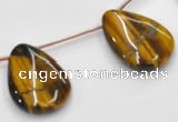 CTE22 13*18mm flat teardrop yellow tiger eye beads Wholesale