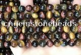 CTE2202 15.5 inches 8mm round mixed tiger eye gemstone beads