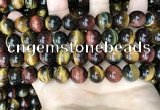 CTE2205 15.5 inches 14mm round mixed tiger eye gemstone beads