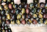 CTE2206 15.5 inches 16mm round mixed tiger eye gemstone beads