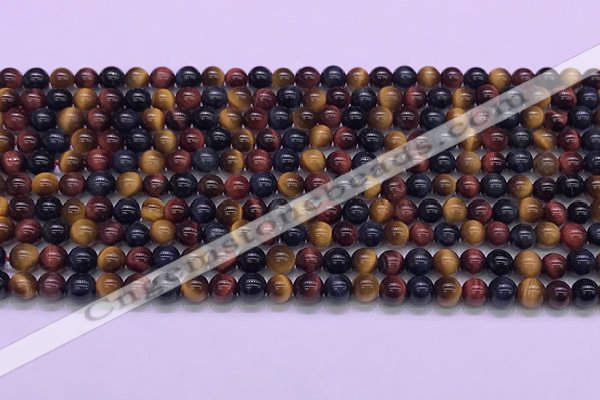 CTE2218 15.5 inches 4mm round colorful tiger eye gemstone beads