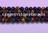 CTE2222 15.5 inches 12mm round colorful tiger eye gemstone beads