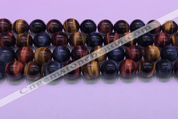 CTE2223 15.5 inches 14mm round colorful tiger eye gemstone beads