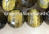 CTE2234 15.5 inches 10mm faceted round yellow tiger eye beads