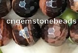 CTE2239 15.5 inches 10mm faceted round red tiger eye beads