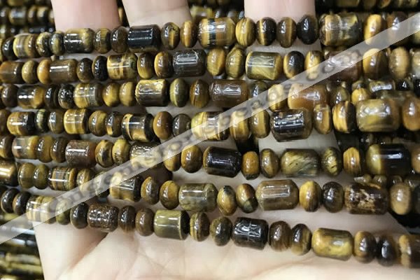 CTE2243 15.5 inches 4*6mm rondelle & 6*8mm tube yellow tiger eye beads