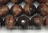 CTE2255 15 inches 8mm faceted round red tiger eye beads