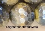 CTE2268 15 inches 12mm faceted round AB-color yellow tiger eye beads